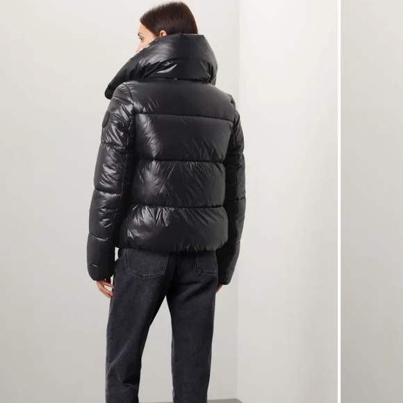 NWOT SAVE THE DUCK Isla Shiny Black Ultra Light Puffer Jacket Size 2X - Picture 5 of 16